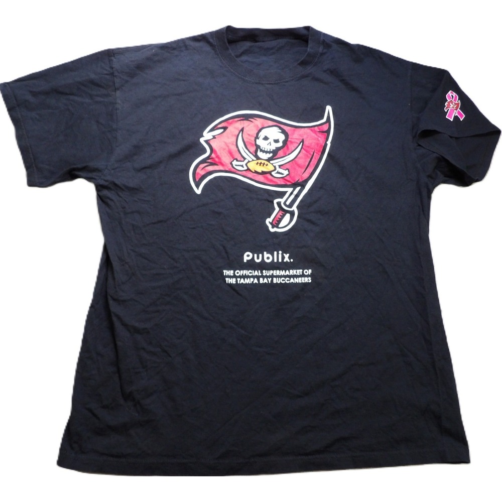 Tampa Bay Buccaneers Publix Graphic T Shirt Cotton Men L Black Football NFL Fan